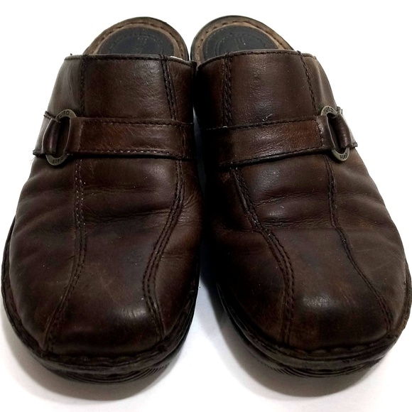 ★Euro Step Brown Leather Mules Women's 8.5M - Picture 3 of 6